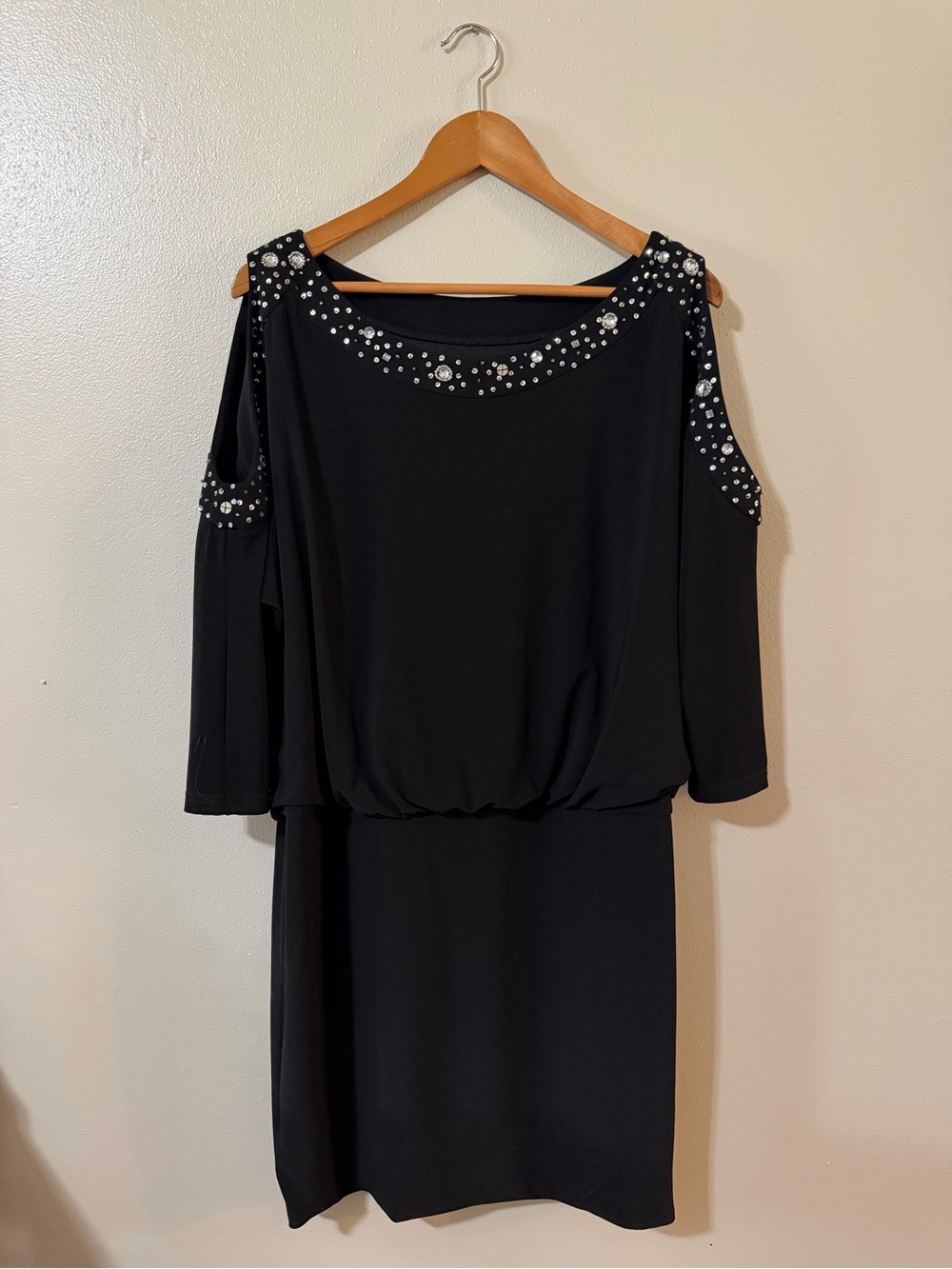 Joseph Ribkoff | Embellished Cold Shoulder Little Black Dress, Cocktail, Evening